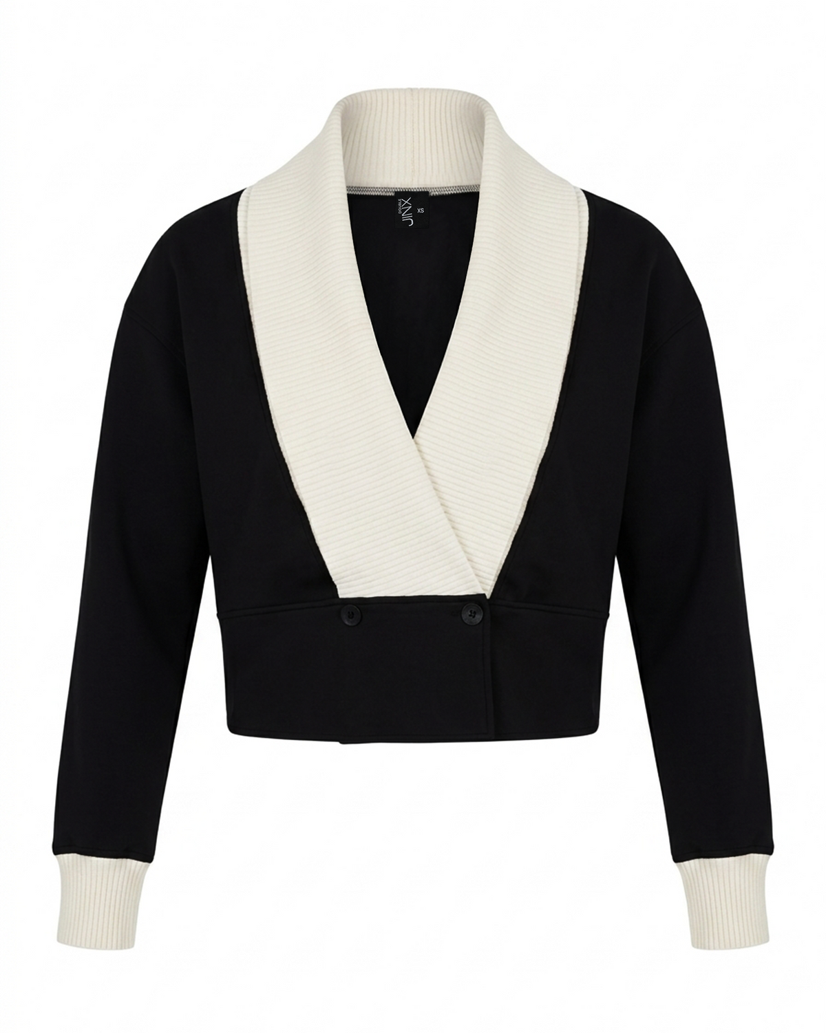 Crop Folded Collar Top