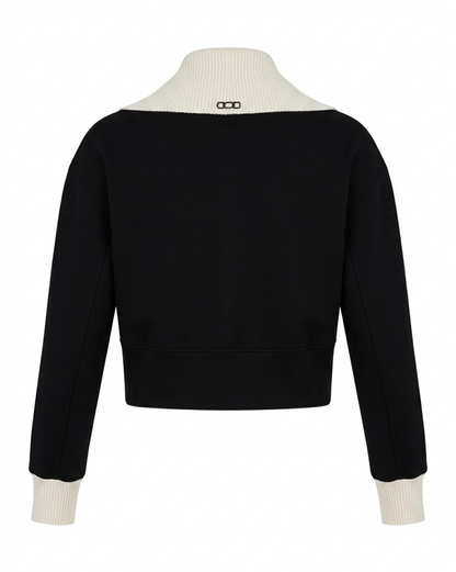 Crop Folded Collar Top