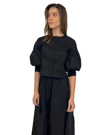 Puff Sleeve Crop Blouse